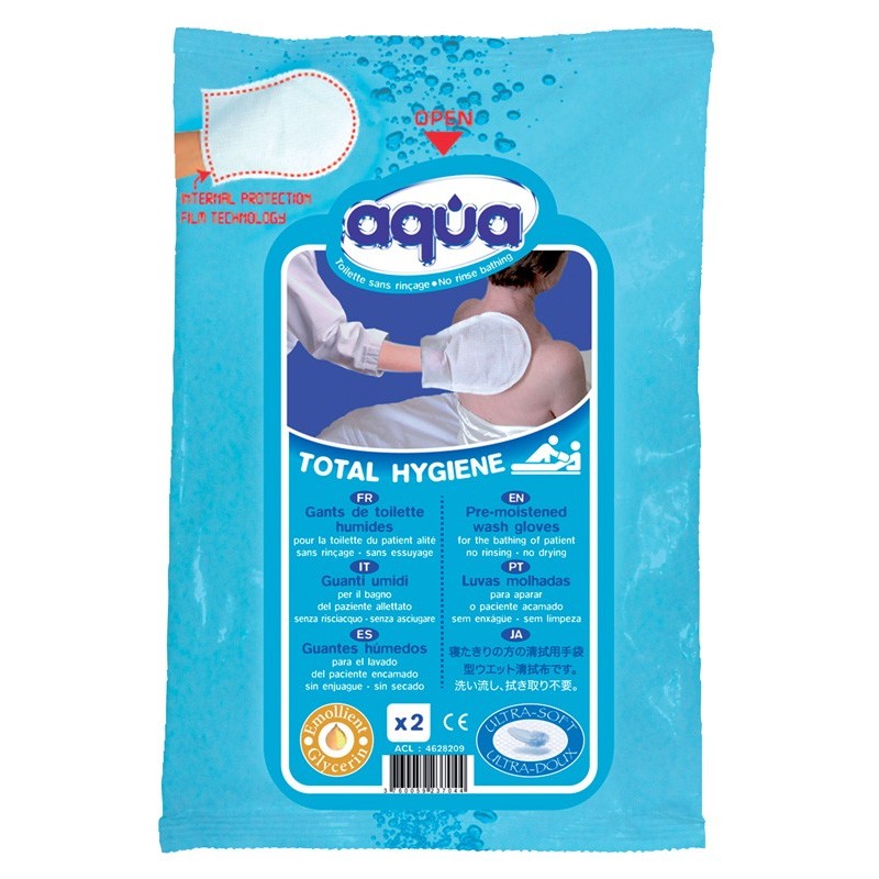 Gants de toilette à usage unique Aqua - PHARMAOUEST